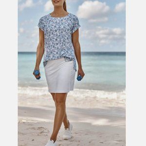 J.Jill White Elastic Waist Stretch Fit Knit Skort